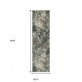 8' Runner Tan and Gray Abstract Power Loom Runner Rug - Homeroots - Flyclothing LLC