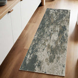 8' Runner Tan and Gray Abstract Power Loom Runner Rug - Homeroots - Flyclothing LLC