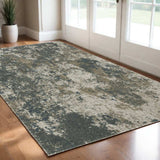 3' X 5' Tan and Gray Abstract Power Loom Area Rug - Homeroots - Flyclothing LLC