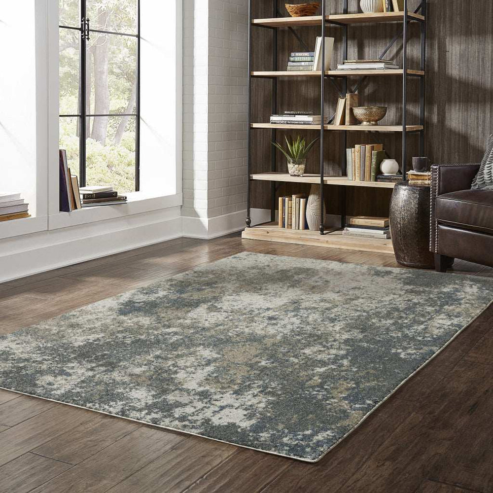 10' X 13' Tan and Gray Abstract Power Loom Area Rug - Homeroots - Flyclothing LLC