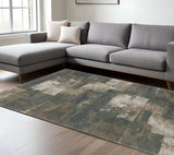 8' X 11' Teal Blue Geometric Power Loom Area Rug - Homeroots - Flyclothing LLC