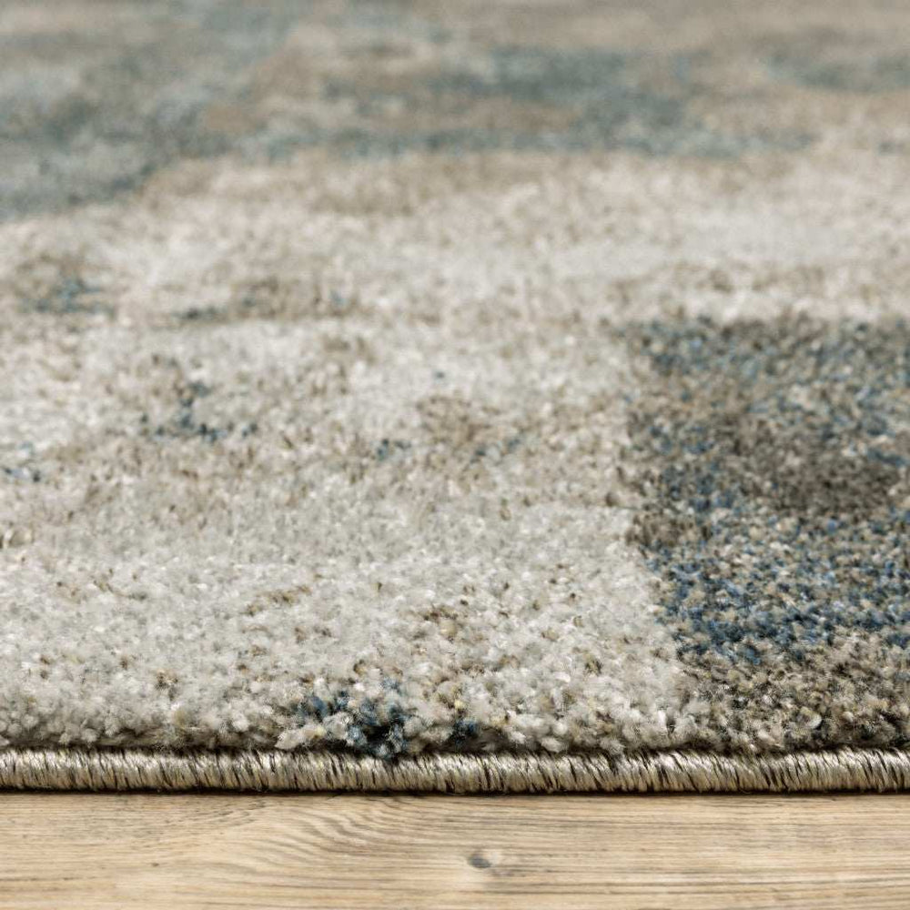 10' X 13' Teal Blue Geometric Power Loom Area Rug - Homeroots - Flyclothing LLC