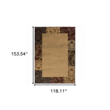 10' X 13' Beige Red Green Gold And Grey Abstract Power Loom Stain Resistant Area Rug - Homeroots - Flyclothing LLC