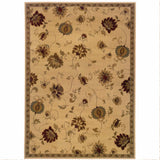 10' X 13' Ivory Green Brown Blue And Rust Floral Power Loom Stain Resistant Area Rug - Homeroots - Flyclothing LLC