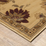 10' X 13' Ivory Green Brown Blue And Rust Floral Power Loom Stain Resistant Area Rug - Homeroots - Flyclothing LLC