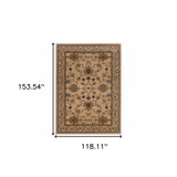 10' X 13' Ivory Oriental Power Loom Stain Resistant Area Rug - Homeroots - Flyclothing LLC