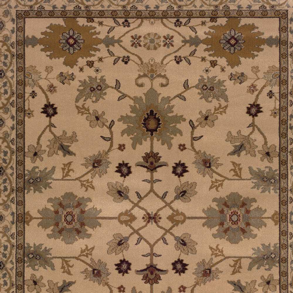 10' X 13' Ivory Oriental Power Loom Stain Resistant Area Rug - Homeroots - Flyclothing LLC