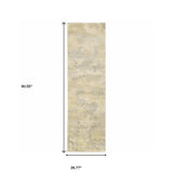 2' X 8' Grey Ivory Beige And Taupe Abstract Power Loom Stain Resistant Runner Rug - Homeroots - Flyclothing LLC