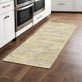 2' X 8' Grey Ivory Beige And Taupe Abstract Power Loom Stain Resistant Runner Rug - Homeroots - Flyclothing LLC