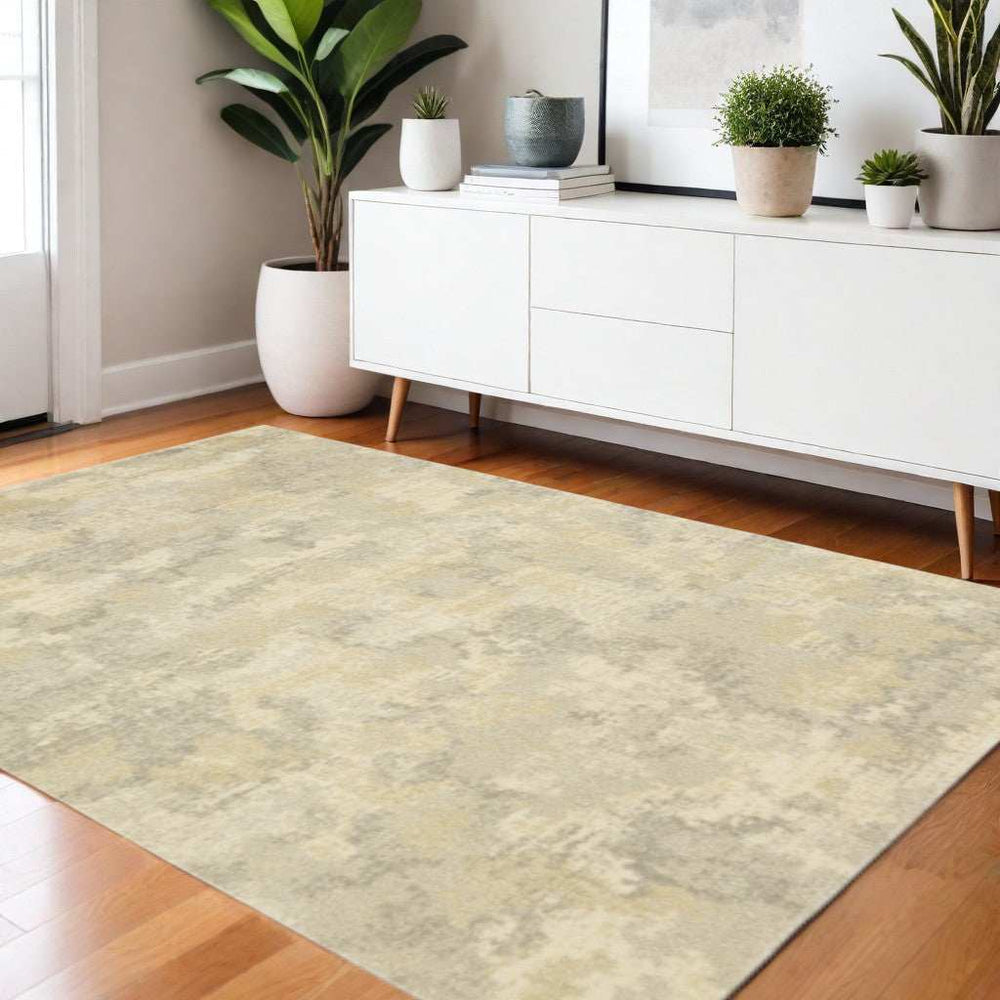 3' X 5' Grey Ivory Beige And Taupe Abstract Power Loom Stain Resistant Area Rug - Homeroots - Flyclothing LLC