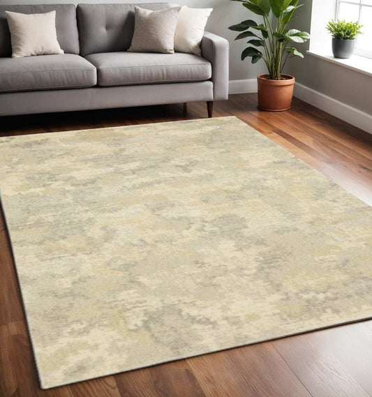 5' X 8' Grey Ivory Beige And Taupe Abstract Power Loom Stain Resistant Area Rug - Homeroots - Flyclothing LLC