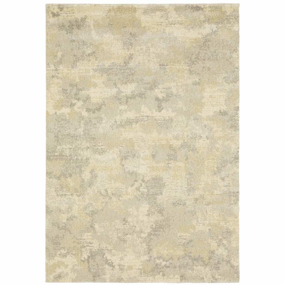6' X 9' Grey Ivory Beige And Taupe Abstract Power Loom Stain Resistant Area Rug - Homeroots - Flyclothing LLC