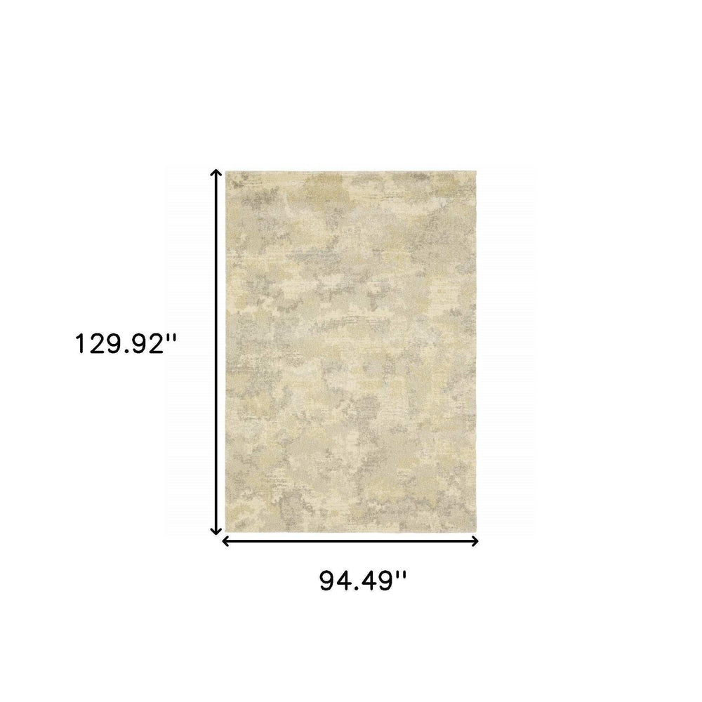 8' X 11' Grey Ivory Beige And Taupe Abstract Power Loom Stain Resistant Area Rug - Homeroots - Flyclothing LLC