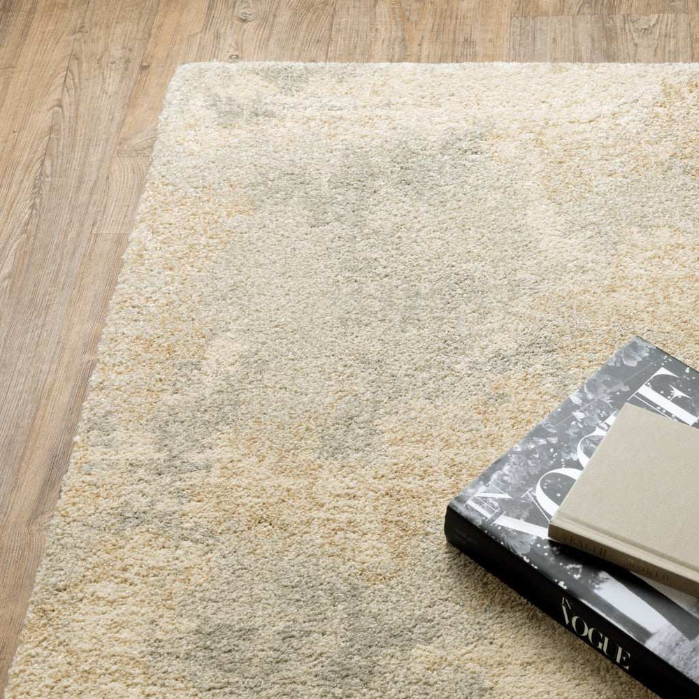 10' X 13' Grey Ivory Beige And Taupe Abstract Power Loom Stain Resistant Area Rug - Homeroots - Flyclothing LLC