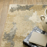 2' X 8' Beige Grey And Gold Abstract Power Loom Stain Resistant Runner Rug - Homeroots - Flyclothing LLC
