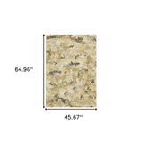 3' X 5' Beige Grey And Gold Abstract Power Loom Stain Resistant Area Rug - Homeroots - Flyclothing LLC
