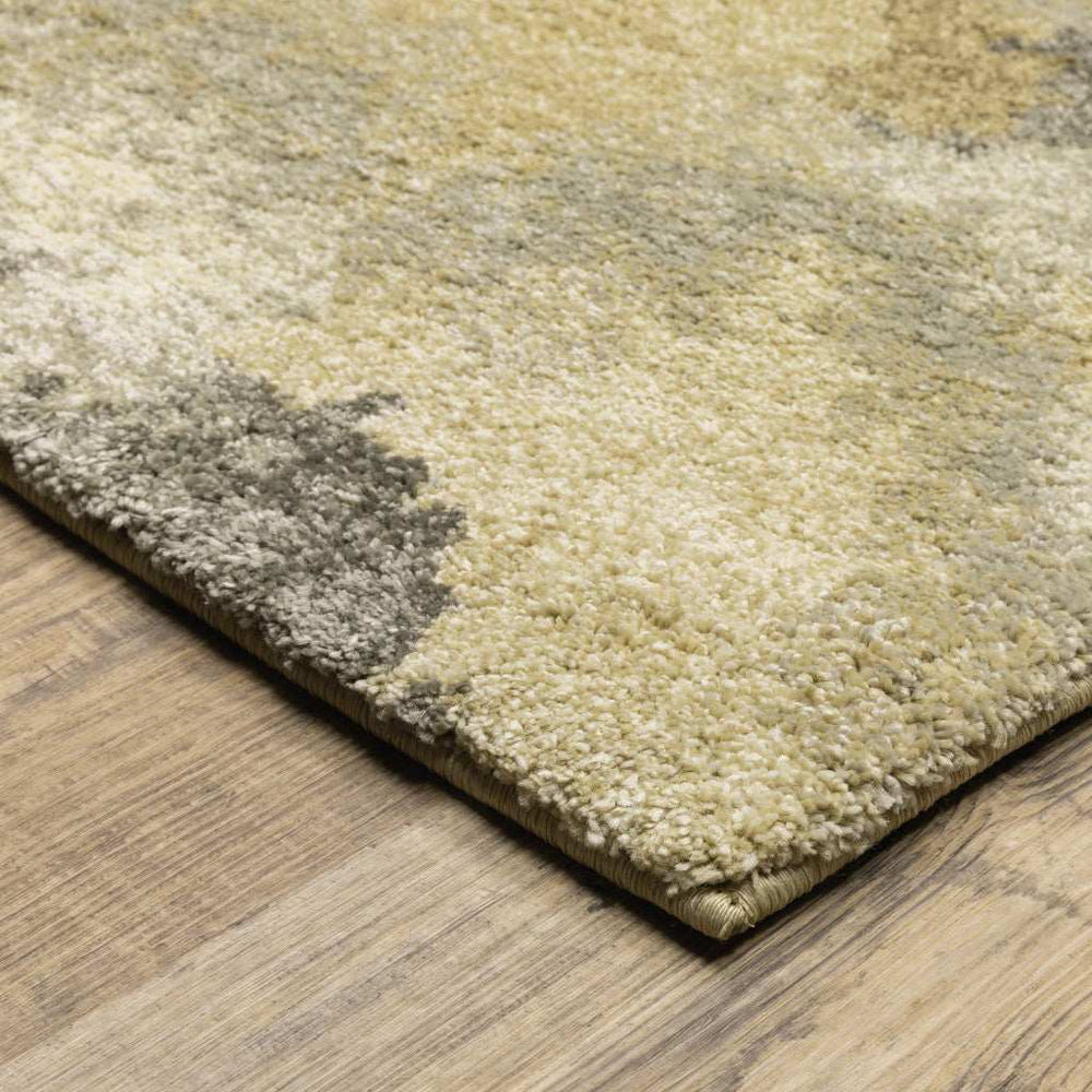 5' X 8' Beige Grey And Gold Abstract Power Loom Stain Resistant Area Rug - Homeroots - Flyclothing LLC
