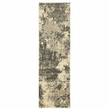 2' X 8' Charcoal Grey Beige And Tan Abstract Power Loom Stain Resistant Runner Rug - Homeroots - Flyclothing LLC