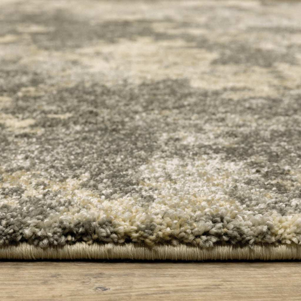 8' X 11' Charcoal Grey Beige And Tan Abstract Power Loom Stain Resistant Area Rug - Homeroots - Flyclothing LLC