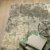 10' X 13' Charcoal Grey Beige And Tan Abstract Power Loom Stain Resistant Area Rug - Homeroots - Flyclothing LLC