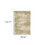 7' X 10' Beige and Gold Abstract Power Loom Area Rug - Homeroots - Flyclothing LLC