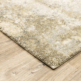 8' X 11' Beige and Gold Abstract Power Loom Area Rug - Homeroots - Flyclothing LLC