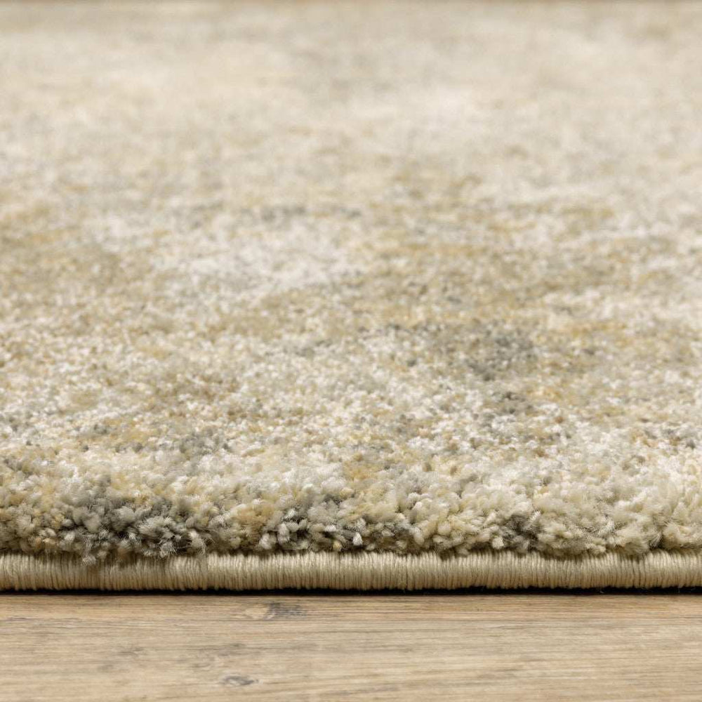 10' X 13' Beige and Gold Abstract Power Loom Area Rug - Homeroots - Flyclothing LLC