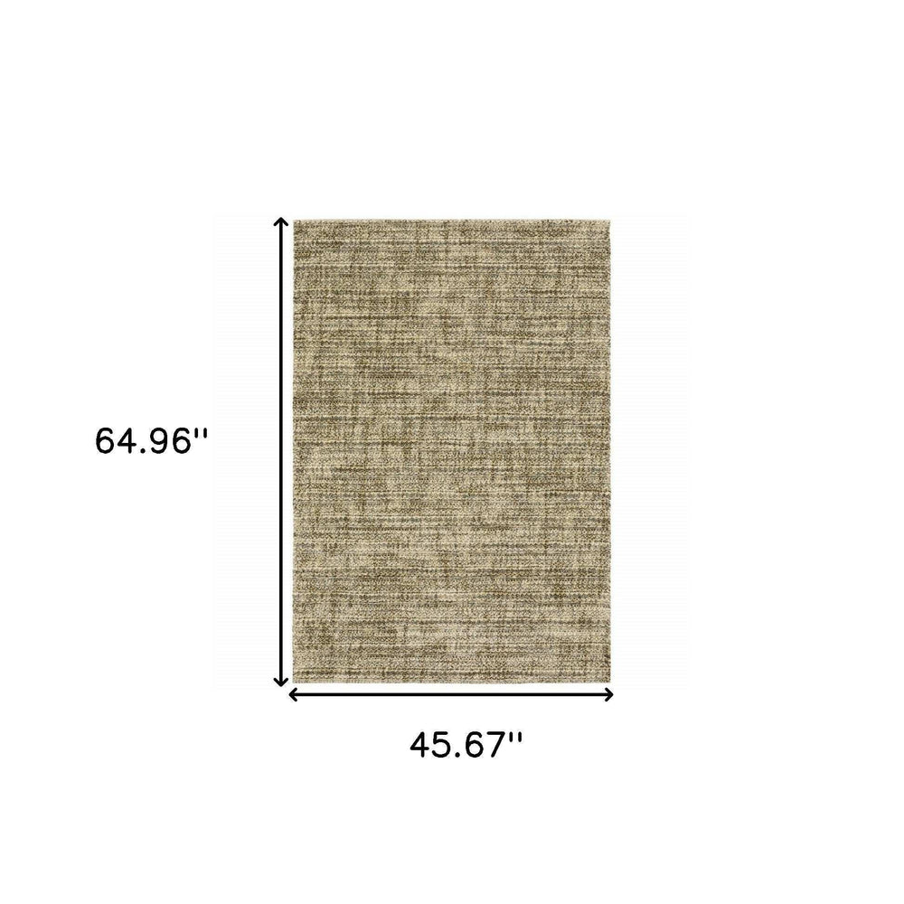 3' X 5' Beige Brown Tan And Blue Green Abstract Power Loom Stain Resistant Area Rug - Homeroots - Flyclothing LLC
