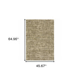 3' X 5' Beige Brown Tan And Blue Green Abstract Power Loom Stain Resistant Area Rug - Homeroots - Flyclothing LLC