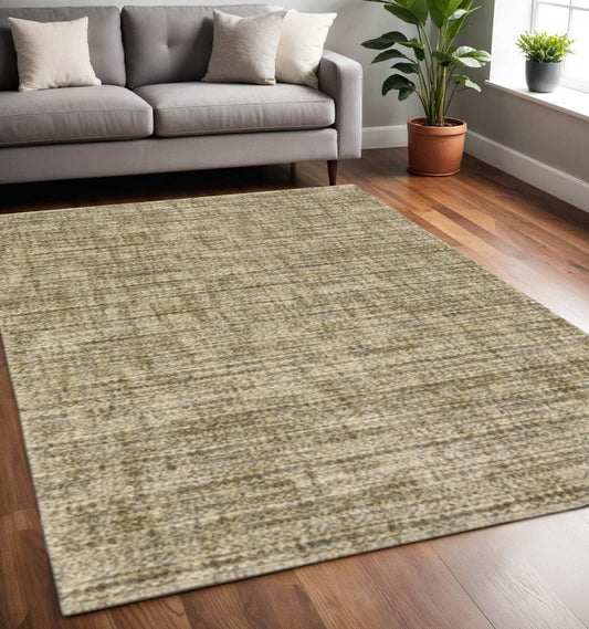 5' X 8' Beige Brown Tan And Blue Green Abstract Power Loom Stain Resistant Area Rug - Homeroots - Flyclothing LLC
