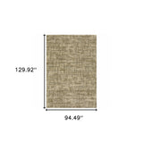 8' X 11' Beige Brown Tan And Blue Green Abstract Power Loom Stain Resistant Area Rug - Homeroots - Flyclothing LLC