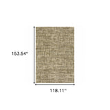 10' X 13' Beige Brown Tan And Blue Green Abstract Power Loom Stain Resistant Area Rug - Homeroots - Flyclothing LLC