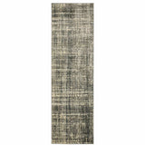 2' X 8' Charcoal Grey Beige And Tan Abstract Power Loom Stain Resistant Runner Rug - Homeroots - Flyclothing LLC