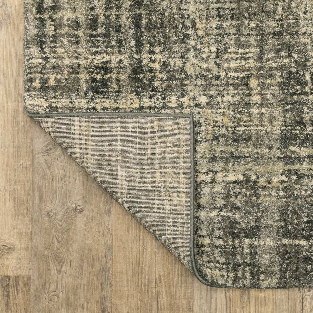 2' X 8' Charcoal Grey Beige And Tan Abstract Power Loom Stain Resistant Runner Rug - Homeroots - Flyclothing LLC