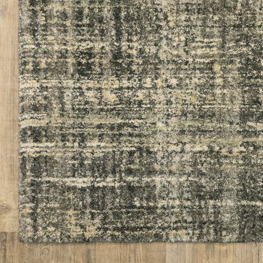 2' X 8' Charcoal Grey Beige And Tan Abstract Power Loom Stain Resistant Runner Rug - Homeroots - Flyclothing LLC