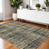 3' X 5' Charcoal Grey Beige And Tan Abstract Power Loom Stain Resistant Area Rug - Homeroots - Flyclothing LLC