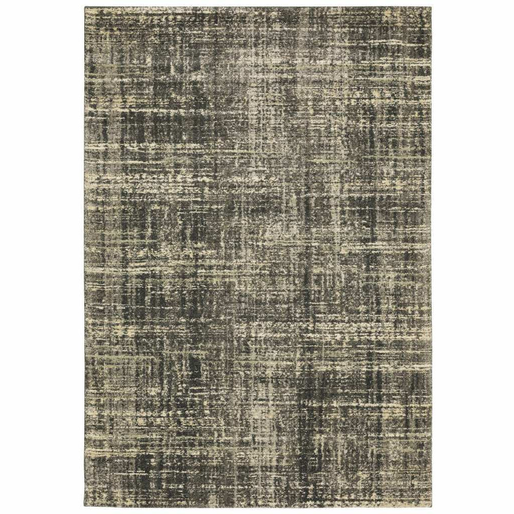 5' X 8' Charcoal Grey Beige And Tan Abstract Power Loom Stain Resistant Area Rug - Homeroots - Flyclothing LLC