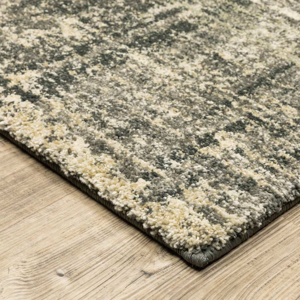5' X 8' Charcoal Grey Beige And Tan Abstract Power Loom Stain Resistant Area Rug - Homeroots - Flyclothing LLC