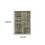8' X 11' Charcoal Grey Beige And Tan Abstract Power Loom Stain Resistant Area Rug - Homeroots - Flyclothing LLC