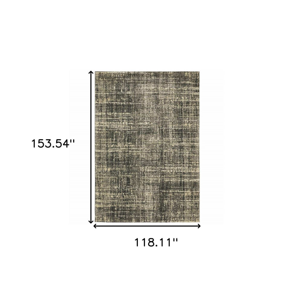 10' X 13' Charcoal Grey Beige And Tan Abstract Power Loom Stain Resistant Area Rug - Homeroots - Flyclothing LLC
