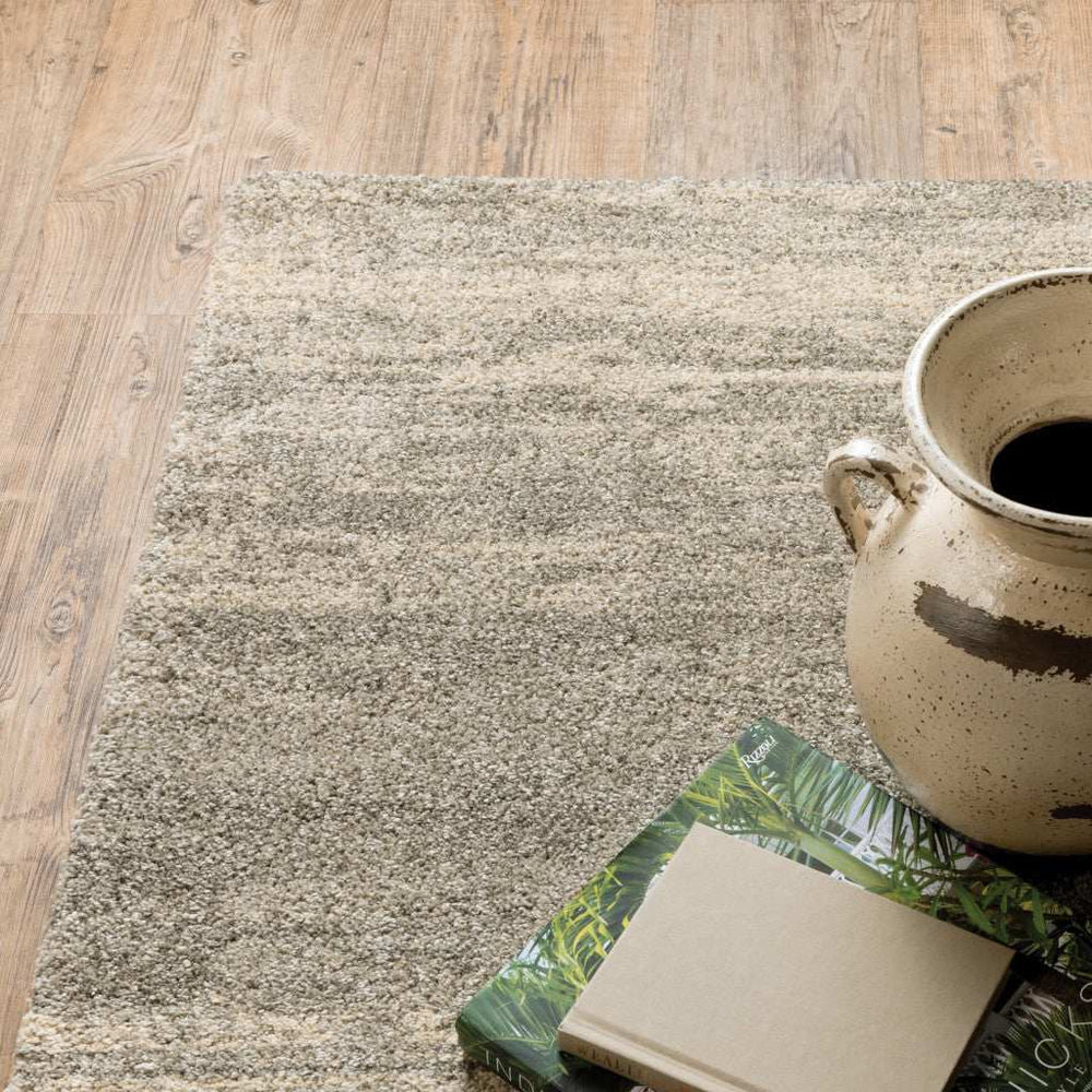 2' X 8' Grey Beige And Tan Abstract Power Loom Stain Resistant Runner Rug - Homeroots - Flyclothing LLC