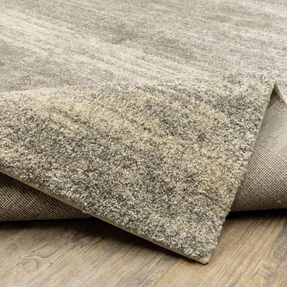 2' X 8' Grey Beige And Tan Abstract Power Loom Stain Resistant Runner Rug - Homeroots - Flyclothing LLC