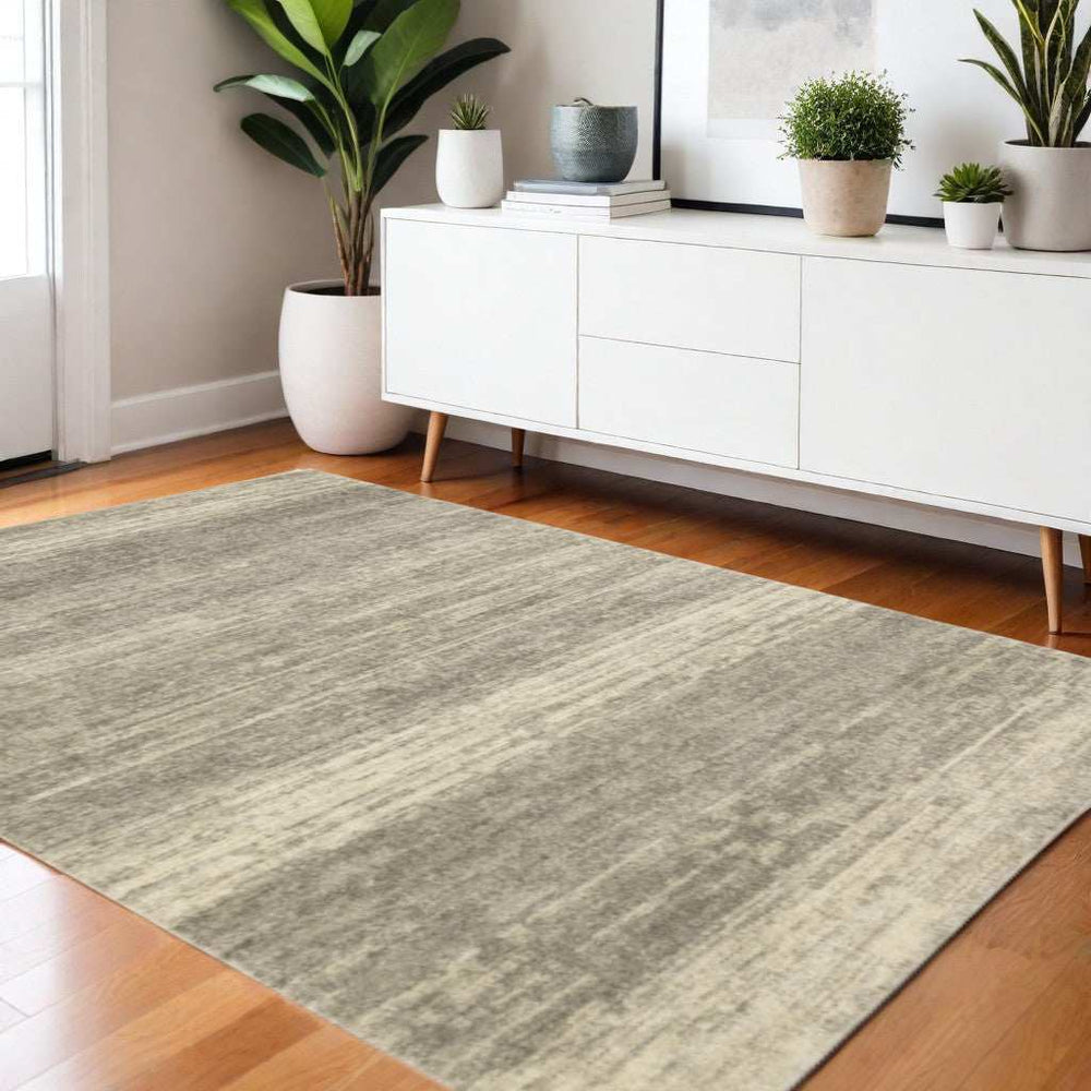 3' X 5' Grey Beige And Tan Abstract Power Loom Stain Resistant Area Rug - Homeroots - Flyclothing LLC