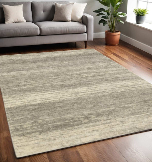 5' X 8' Grey Beige And Tan Abstract Power Loom Stain Resistant Area Rug - Homeroots - Flyclothing LLC