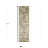 2' X 8' Grey Ivory Beige And Taupe Oriental Power Loom Stain Resistant Runner Rug - Homeroots - Flyclothing LLC