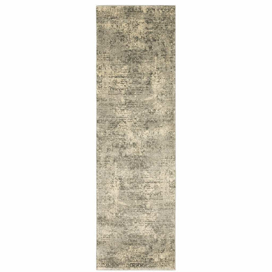 2' X 8' Grey Ivory Beige And Taupe Oriental Power Loom Stain Resistant Runner Rug - Homeroots - Flyclothing LLC