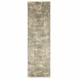 2' X 8' Grey Ivory Beige And Taupe Oriental Power Loom Stain Resistant Runner Rug - Homeroots - Flyclothing LLC