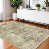 3' X 5' Grey Ivory Beige And Taupe Oriental Power Loom Stain Resistant Area Rug - Homeroots - Flyclothing LLC
