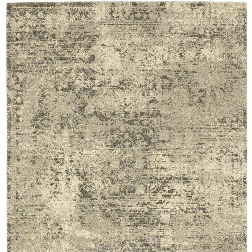 6' X 9' Grey Ivory Beige And Taupe Oriental Power Loom Stain Resistant Area Rug - Homeroots - Flyclothing LLC