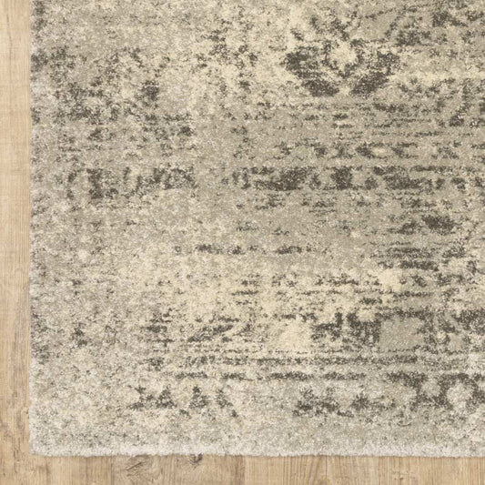 10' X 13' Grey Ivory Beige And Taupe Oriental Power Loom Stain Resistant Area Rug - Homeroots - Flyclothing LLC